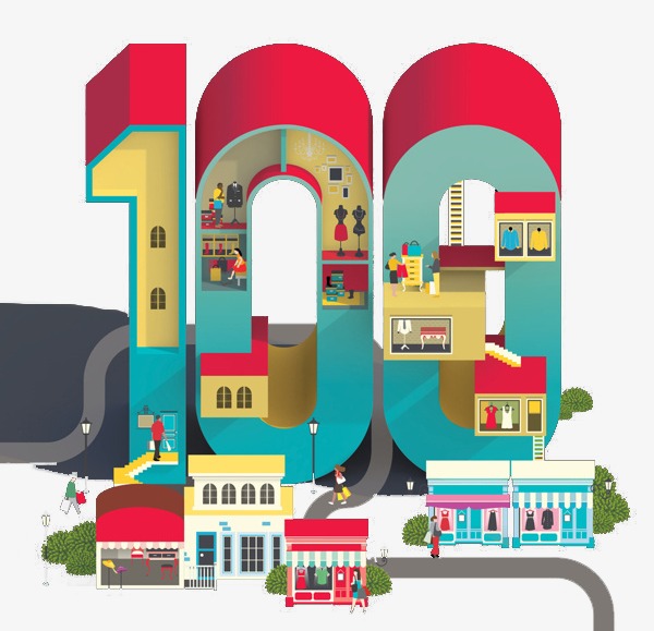 建党100周年党的生日金色立体艺术字