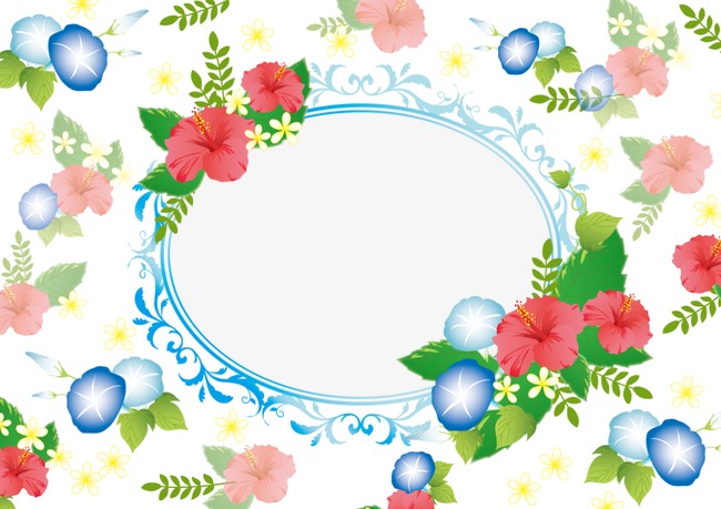 千牛喇叭花卉边框装饰