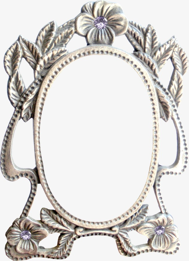 金属花纹镜框png素材-90设计