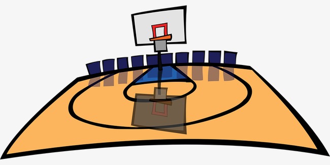 篮球场绘画作品图片