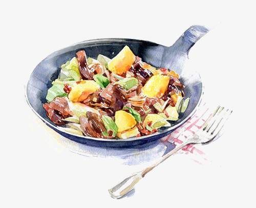 水彩手绘美食png素材-90设计