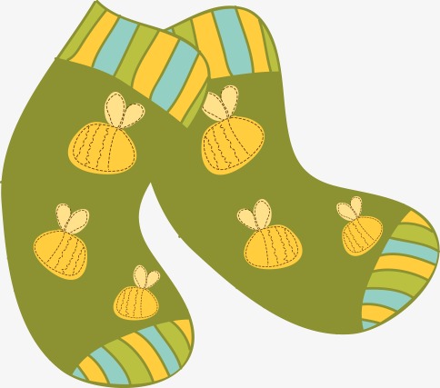 矢量可爱绿色袜子
