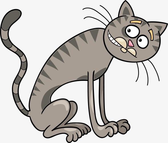 矢量可爱猫咪瘦小