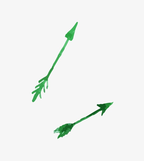 矢量绿色笔触箭儿