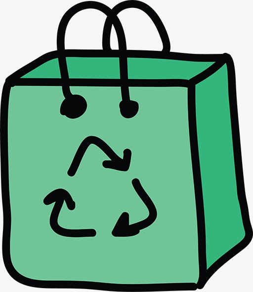 双十一红色卡通购物袋购物场景