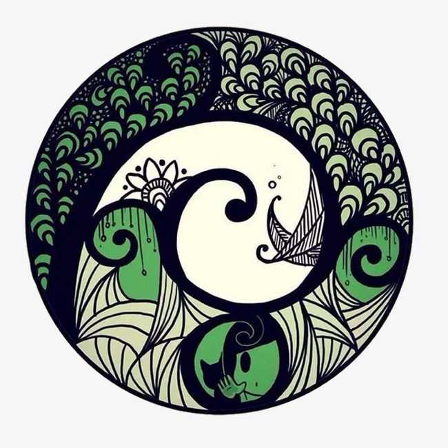 手绘圆形装饰图案