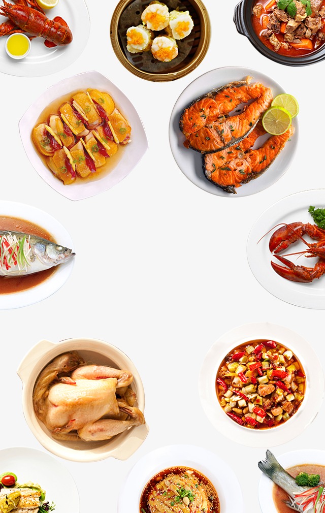 美食聚集【高清装饰元素png素材】-90设计