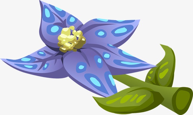 插画花束蓝色妖姬手捧花
