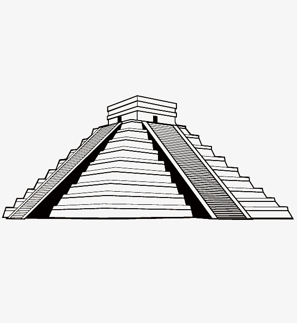 黑色线条金字塔