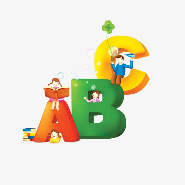 卡通萌趣艺术字abc英语班文字排版【免抠元素png】-90设计网