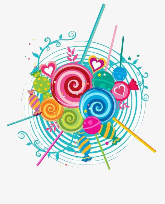 卡通手绘零食棒棒糖矢量免扣元素设计