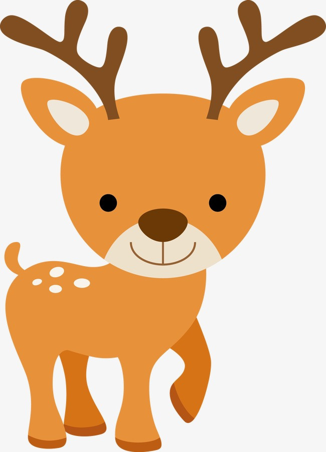 可爱动物梅花鹿卡通手绘高清矢量