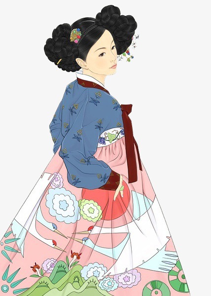 手绘韩国女子