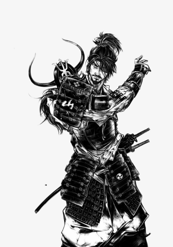 原创素材日本妖娆艺伎和服猫威武霸气武士铠甲猫