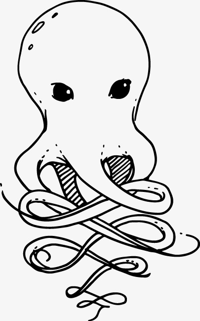 手绘章鱼png素材-90设计