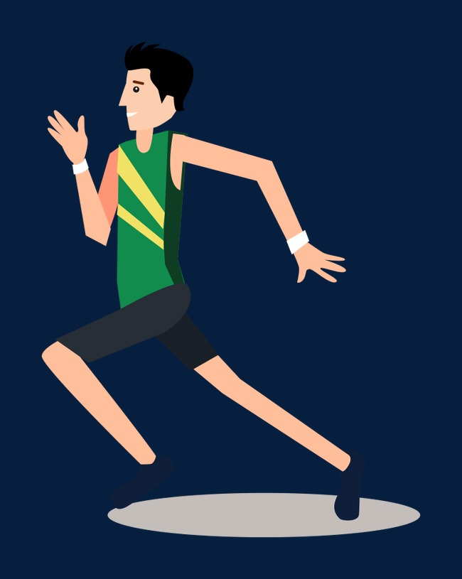 矢量 卡通手绘 竞走