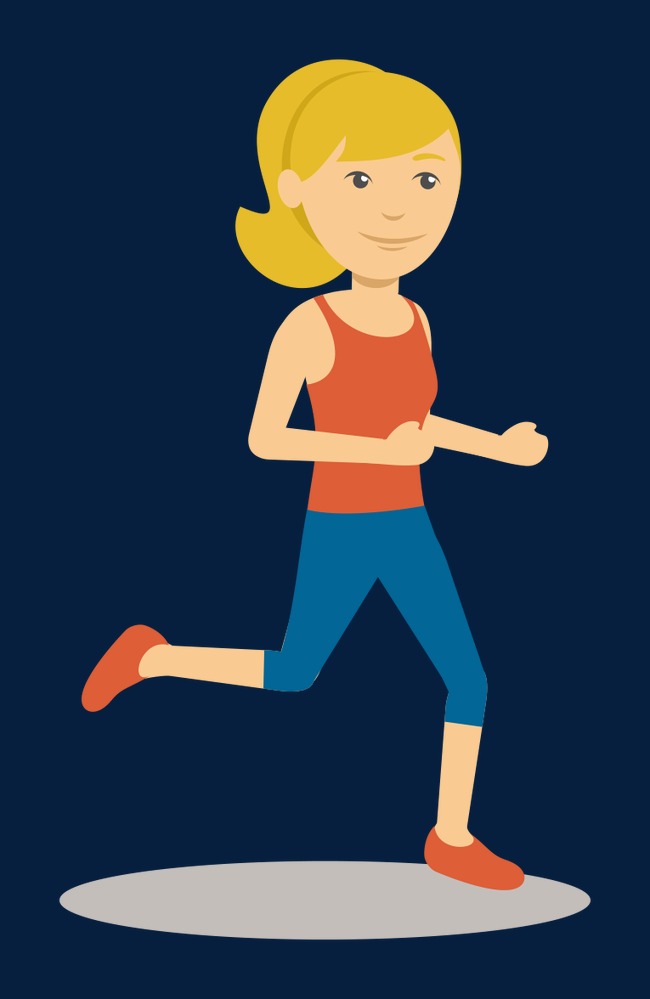 矢量 卡通手绘 跑步