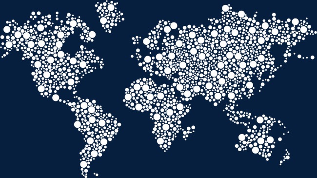 白色矢量世界地图