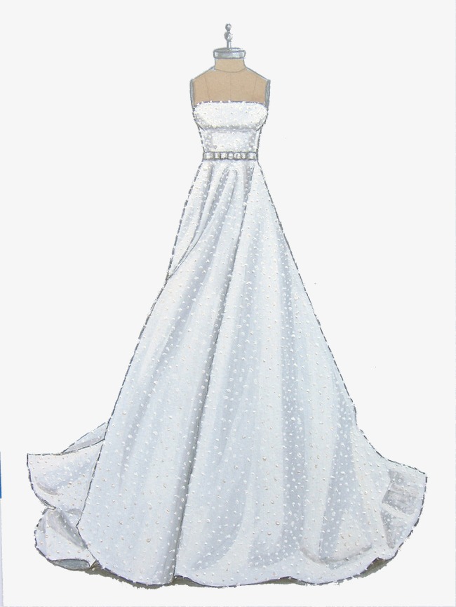 唯美礼服婚纱设计插画素材图片免费下载_高清卡通手绘png_cnc娱乐_cnc