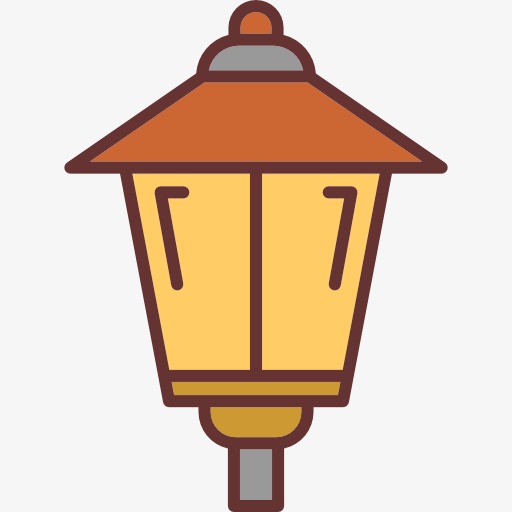 卡通矢量图路灯装饰插画海报背景元素,【免抠元素png】-90设计网