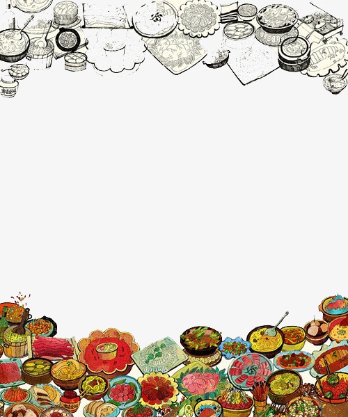 卡通背景_创意卡通美食png素材-90设计