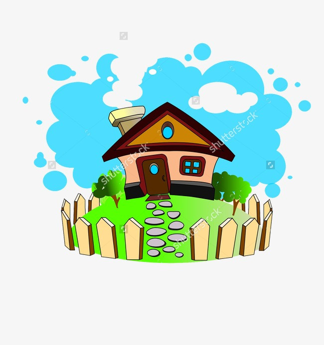 精致古风画扇景物山水农家小院拱桥荷花