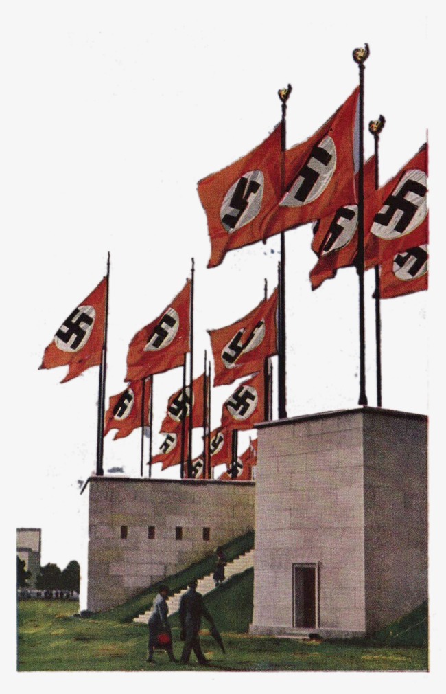 二战德国纳粹旗飘扬