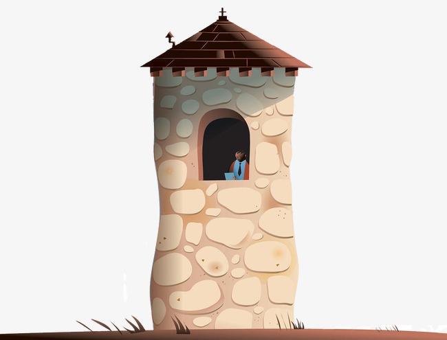 灰黄色的碉堡图案