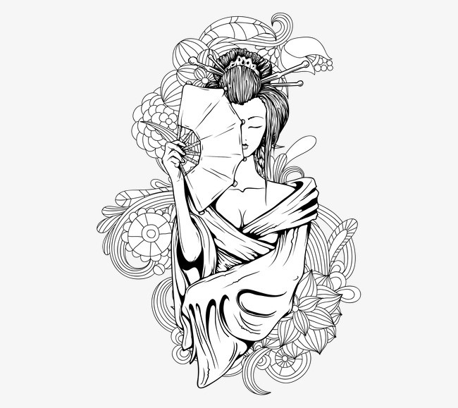 艺伎png素材-90设计
