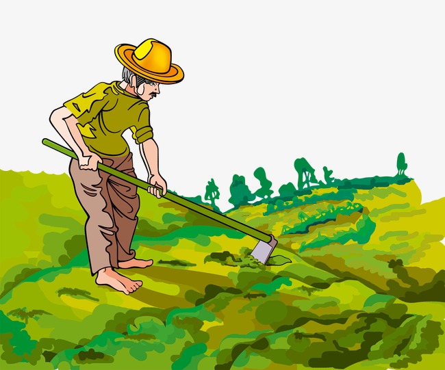 上班族与农民的劳动节剪影图片锄头背包