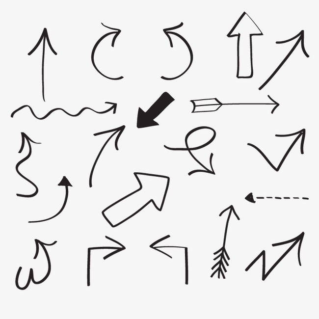 爱心箭头卡通手绘对话栏矢量免扣元素设计