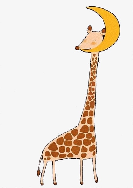 长颈鹿平面卡通可爱动物免扣元素设计