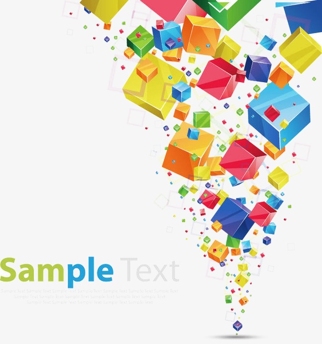 蒸汽波几何正方形装饰卡通渐变彩色元素漂浮装饰