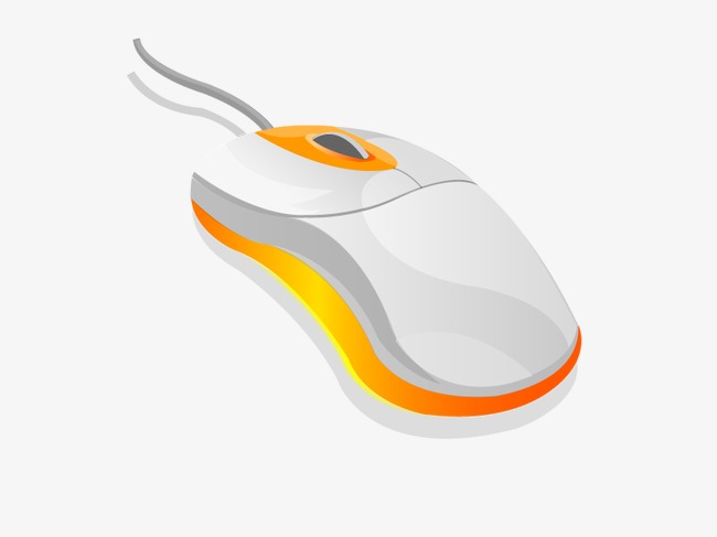 矢量橙色鼠标png素材-90设计