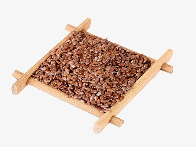 木盒装的亚麻籽【高清产品实物png素材】-90设计