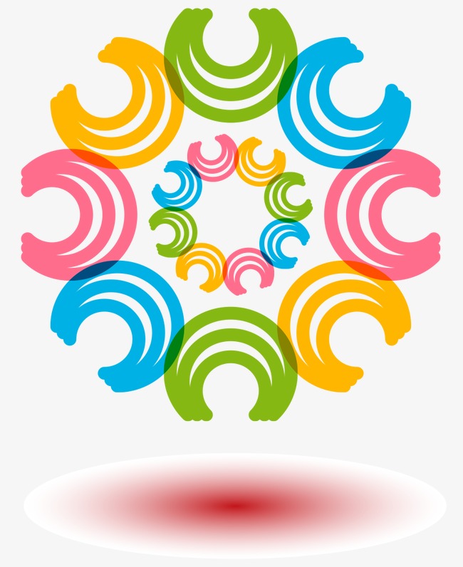 矢量花朵渐变规则图形