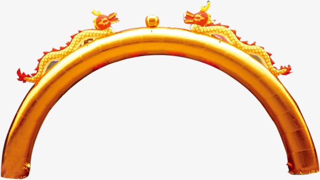 庆典金色双龙戏钻龙门