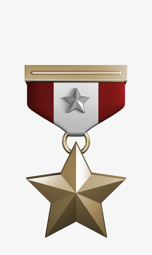 时尚金属质感奖牌勋章手绘元素设计