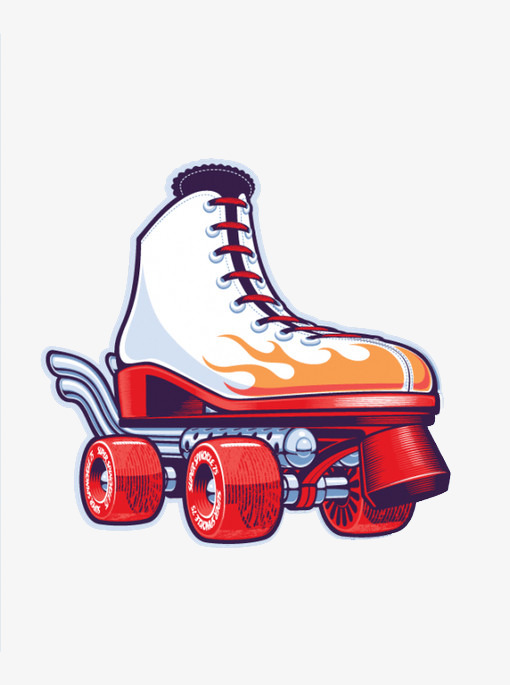 火苗图案双排轮滑