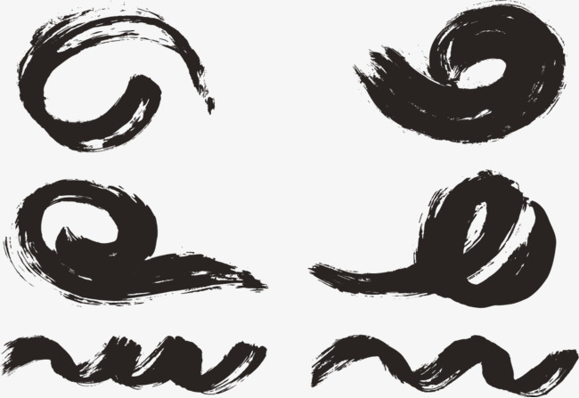 矢量中国书法画笔