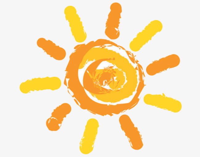 手绘黄色的太阳png素材-90设计