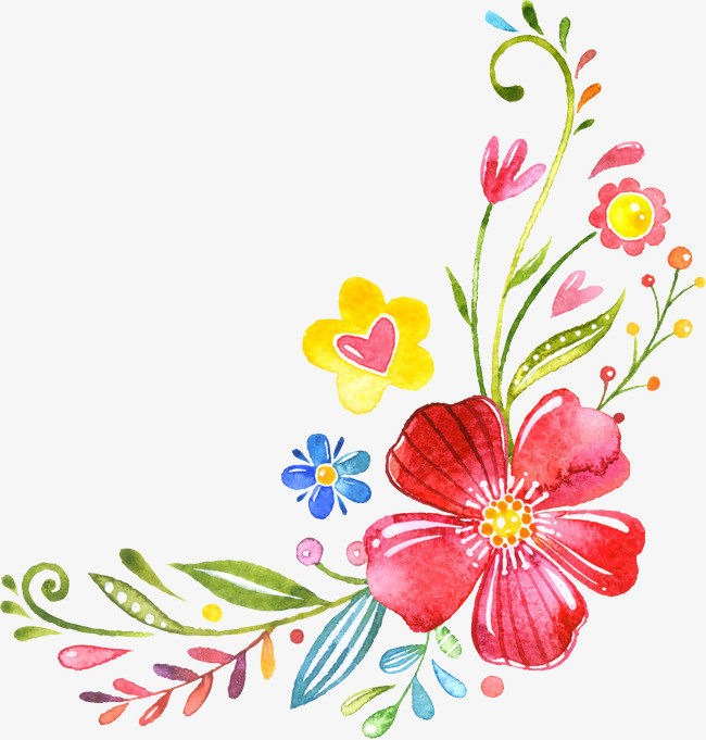 手绘彩色花纹