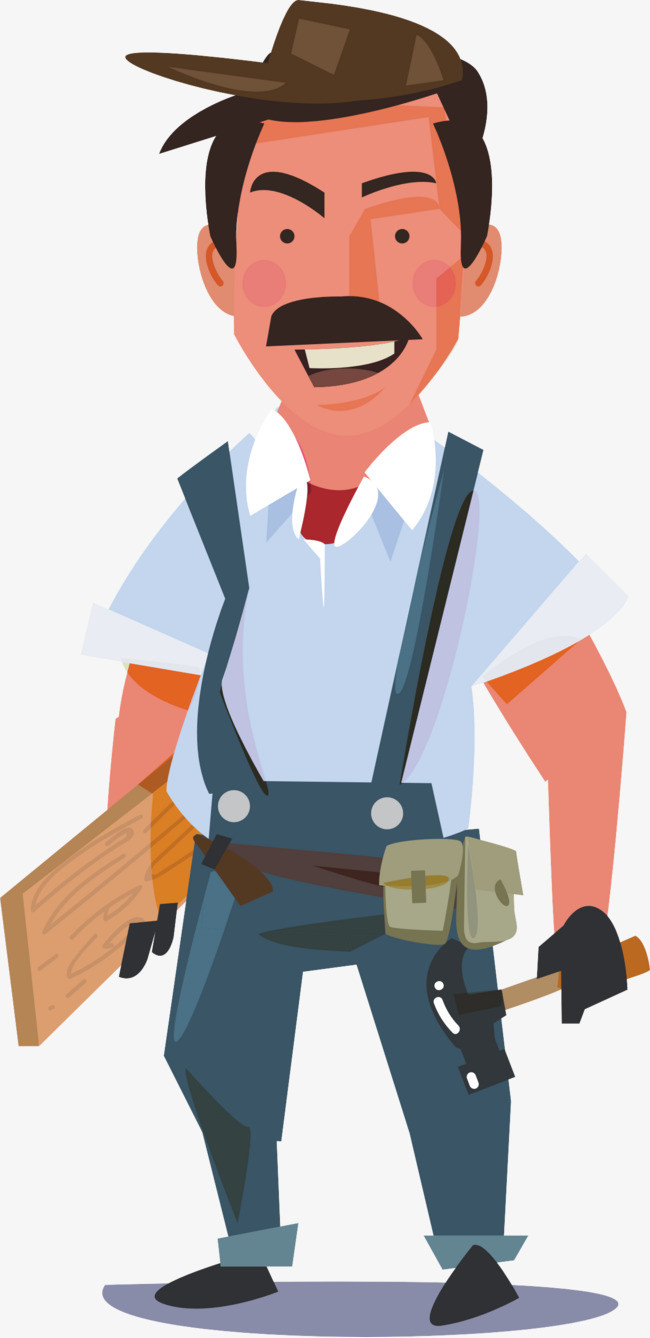 卡通装修工矢量png素材-90设计