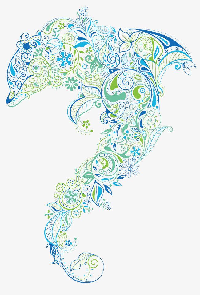 海豚花纹图片