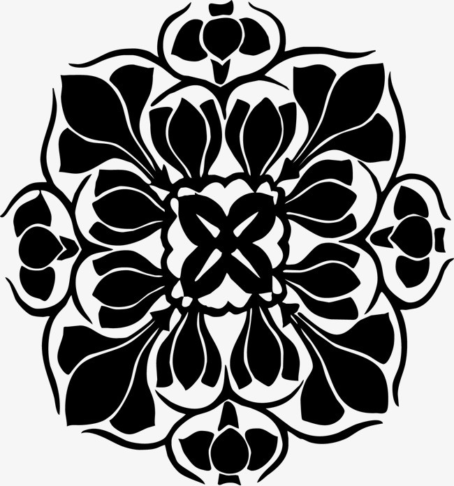 黑色民族风花纹