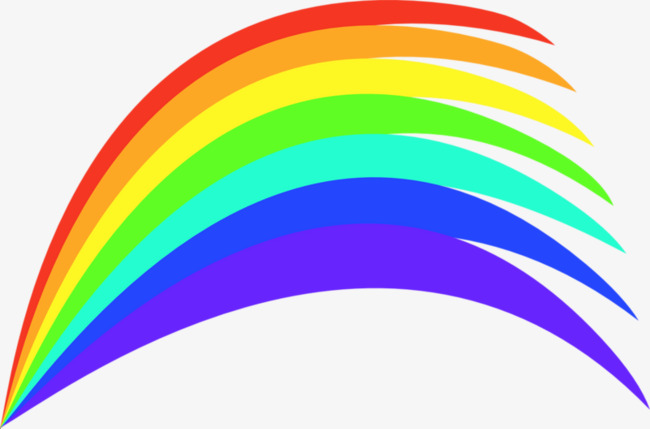 彩虹飘带七彩流动天空中的彩虹赤橙黄绿青蓝紫