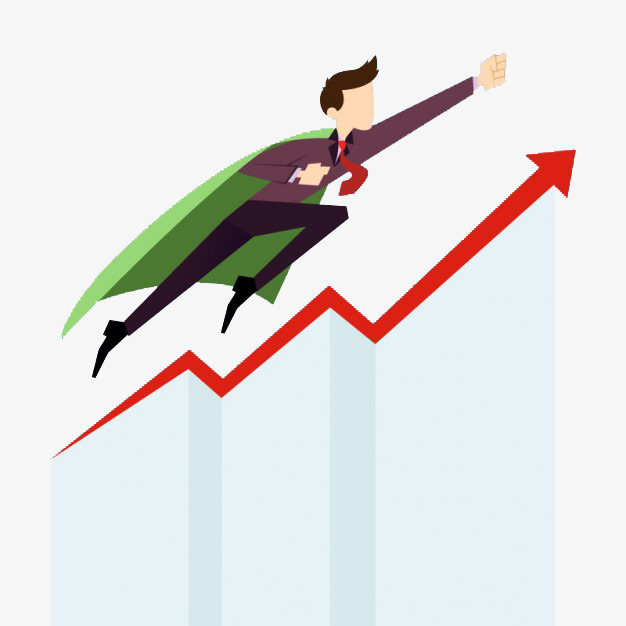 火热上升图表柱形图箭头免扣装饰元素素材