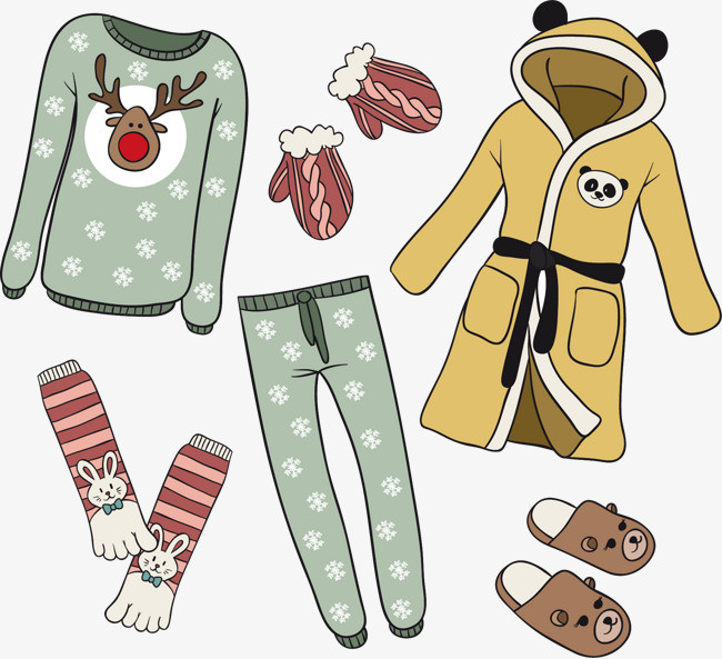 矢量卡通圣诞节衣服