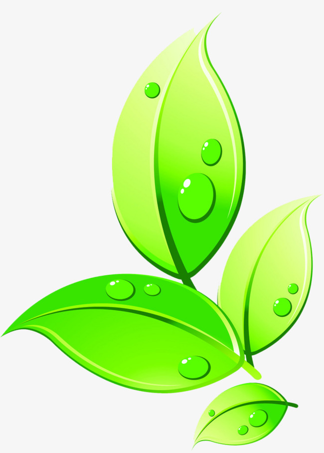 清明节漂浮卡通装饰植物绿叶元素