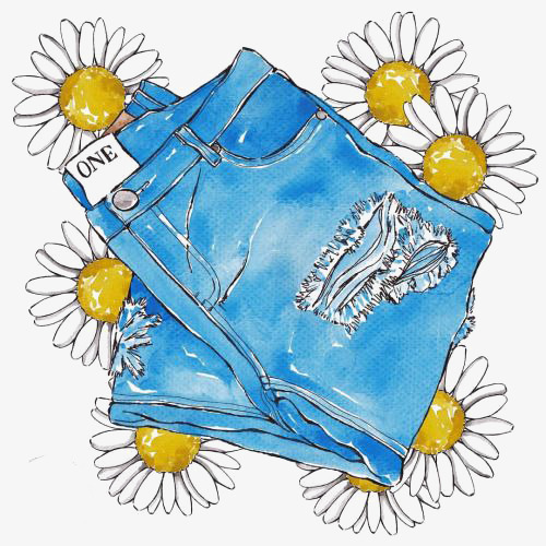 服装女童牛仔裤产品信息尺码表参数图sku图